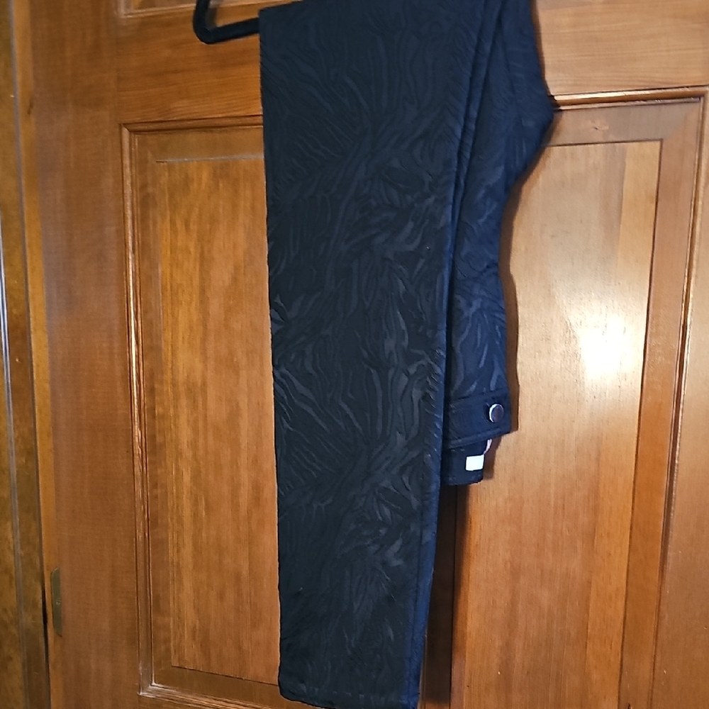 Luxe Black Textured Trousers